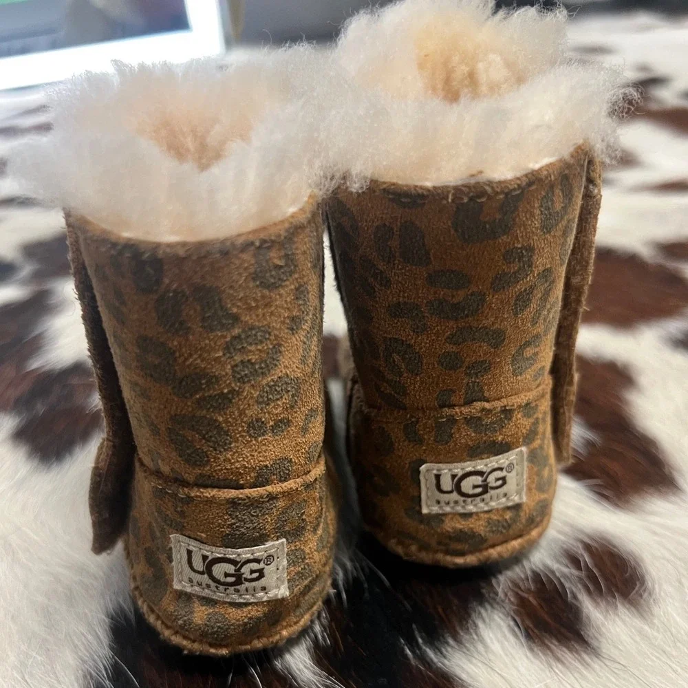 UGG Australia Jesse‎ Leopard Baby Boots Brown Cheetah Size 2/3